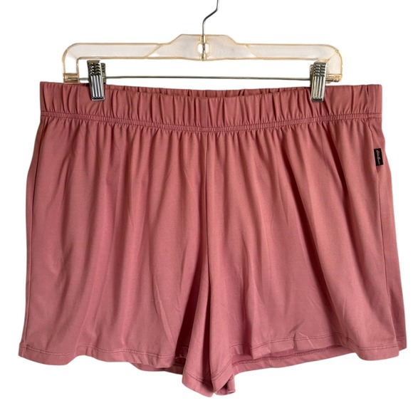 Eddie Bauer Pink 3 piece Pajama Set Plaid Tank Top Pants Shorts XL Lounge Soft - Picture 4 of 11